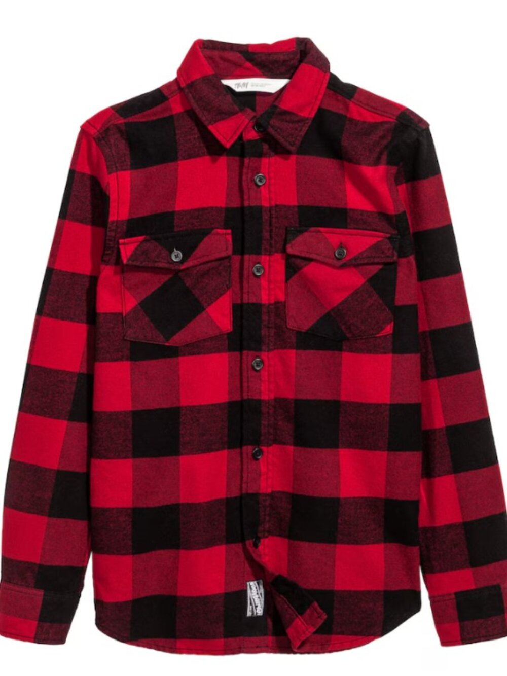 H&M Red & Black Plaid Flannel Shirt Youth Size 14Y